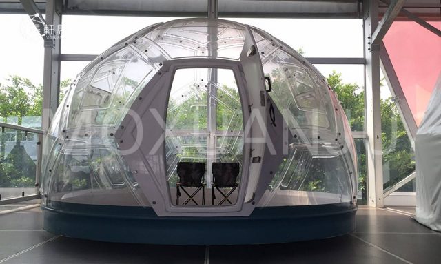Geodesic glass dome house