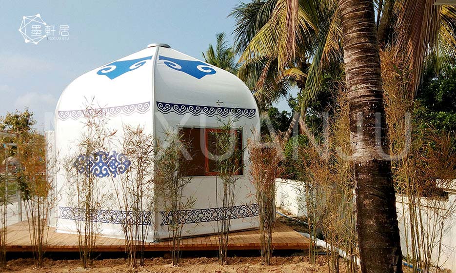 Tente Tipi Camping, Tente Yourte Tente Coton Camping Tente de Camping 5  Personnes Tente Mongole Imperméable, Diamètre de 6 m