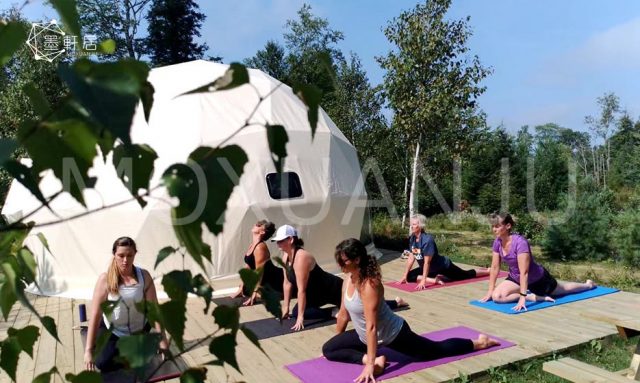 Outdoor yoga dome pop up