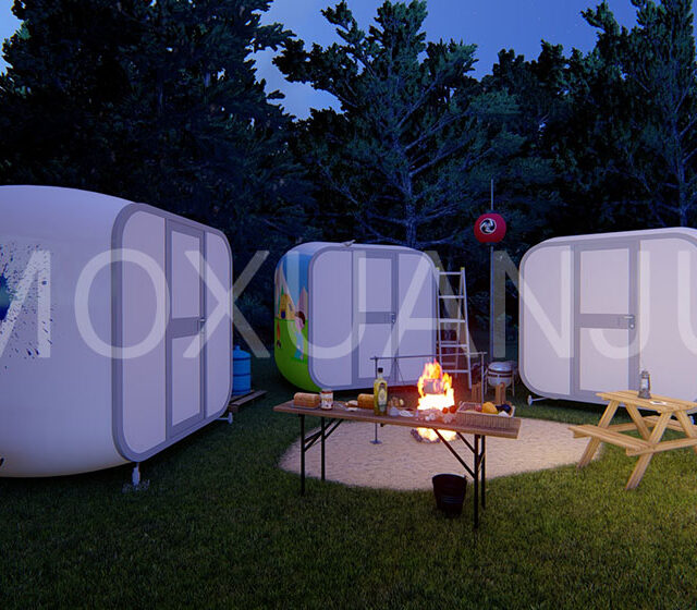 temporary glamping hotel