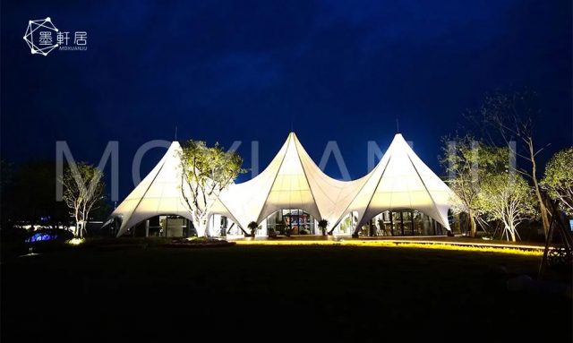 Star Tents Outdoor Overview In The Evening