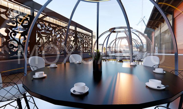 Garden Dining Pods Dômes avec vue à 360°