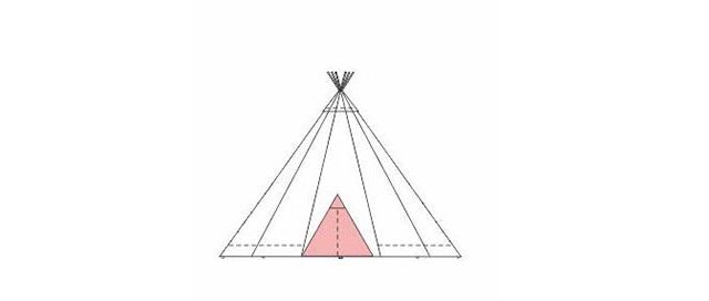 Triangular entrance porch tipi