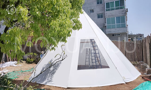 Outdoor Waterproof White Tipi Hotel Camping Tent