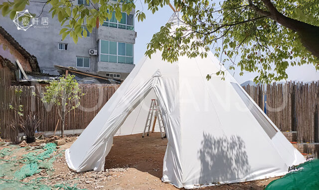 white tipi tent