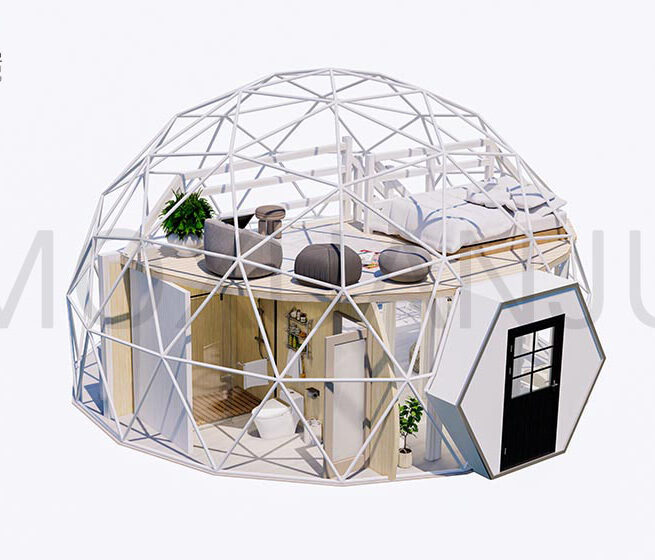 Geodome 16m, Cupola geodetica, Casa geodetica, Glamping, case a