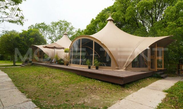 Quick install Canvas Safari Tent being set up in under 7 days