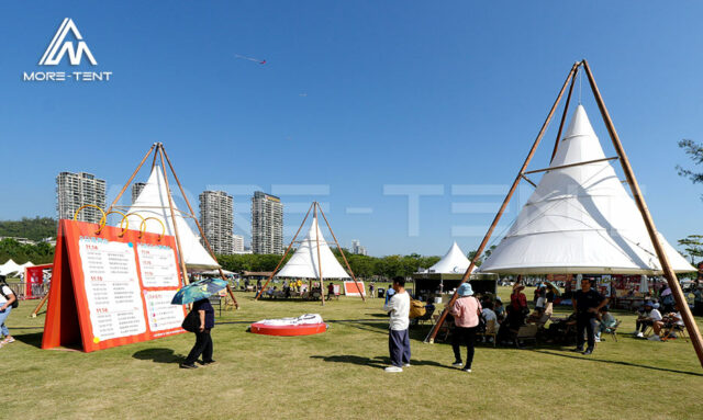 Bamboo tipi tent check in spot