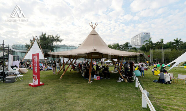 Large TIPI tent rest area for visitors