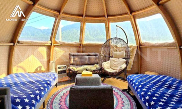 Wooden dome house glamping accommodation by MORE TENT